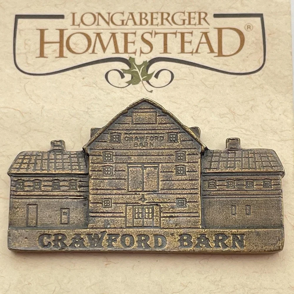 Vintage 1990s Longaberger Homestead Crawford Barn Danforth Pewter Lapel‎ Pin